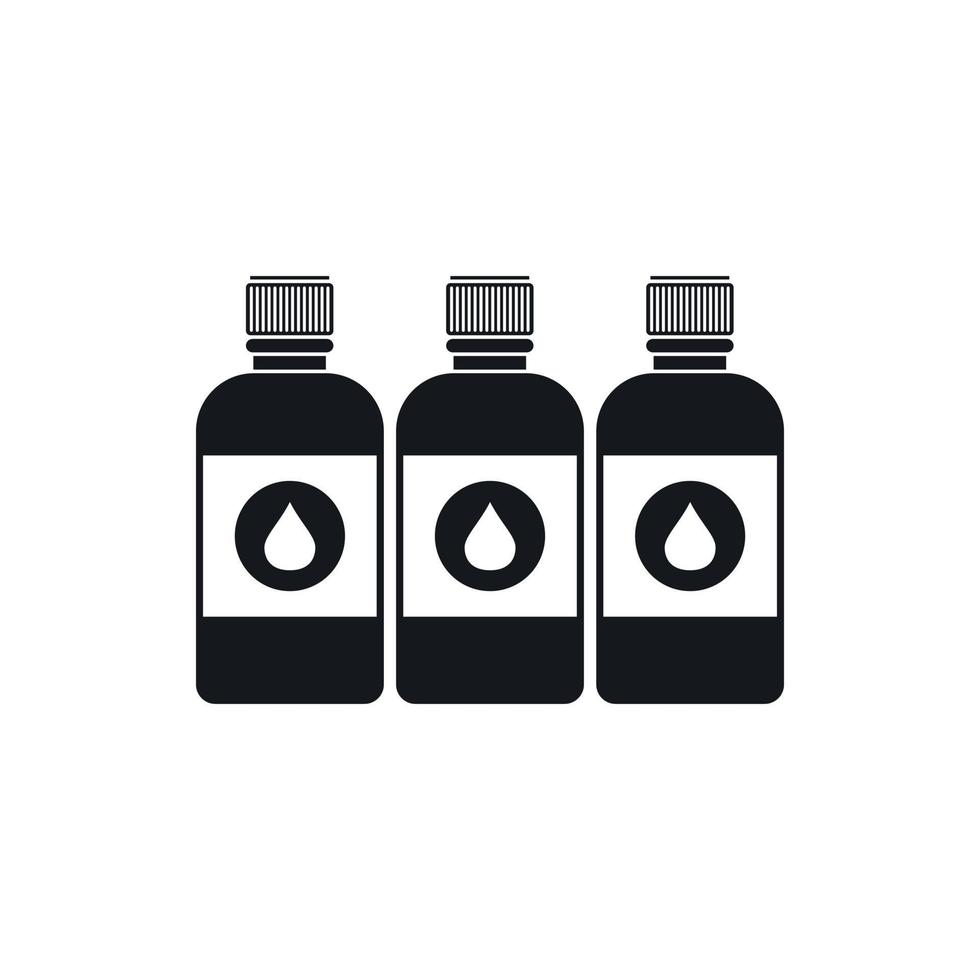 icono de botellas de tinta de impresora, estilo simple vector