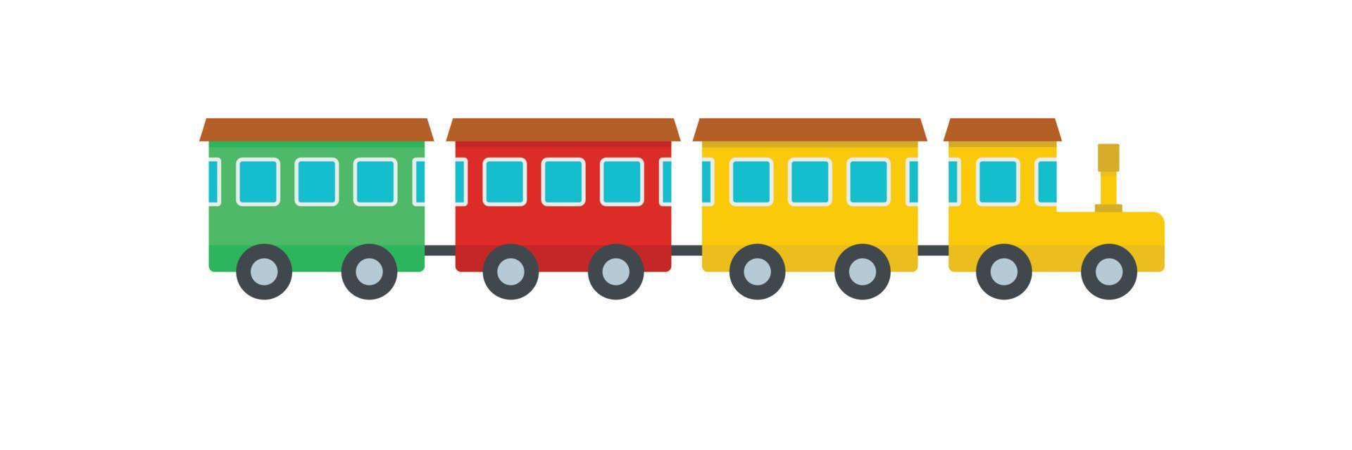 Children train icon, flat style. vector