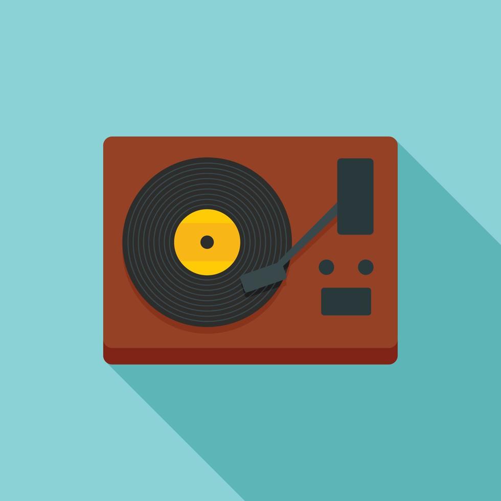 Vinyl player icon, flat style vector