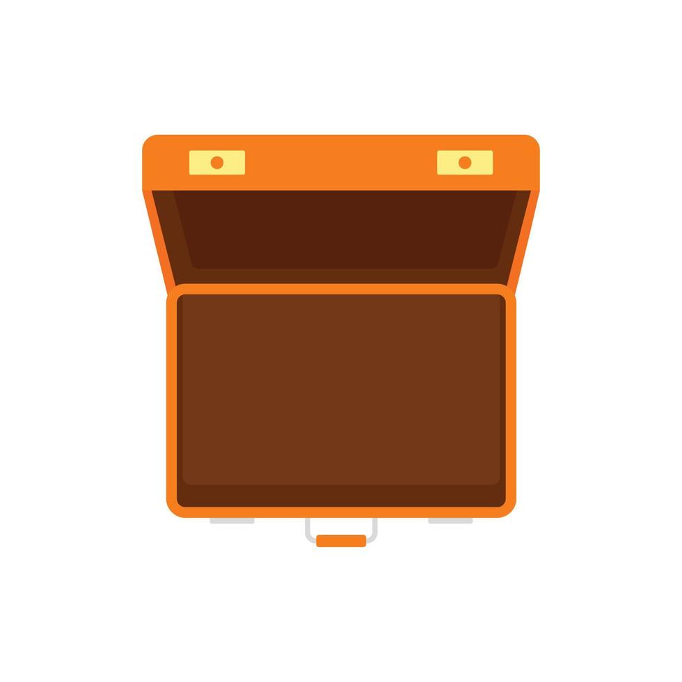 Open suitcase icon, flat style vector