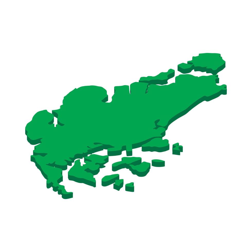 Map of Singapore icon, isometric 3d style vector