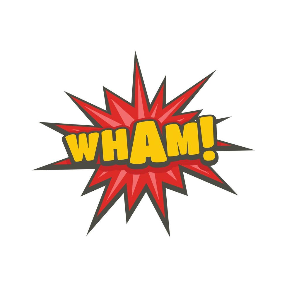 Comic boom wham icon, flat style vector