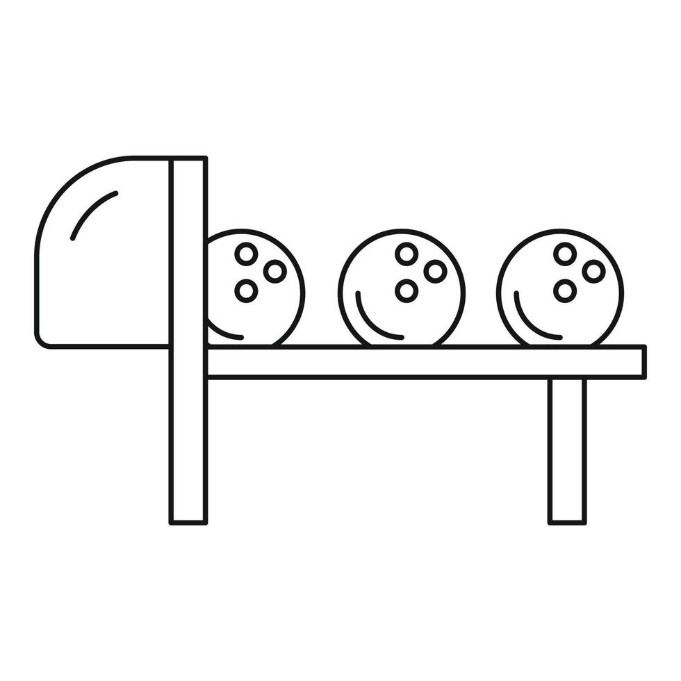 Bowling balls icon, outline style vector