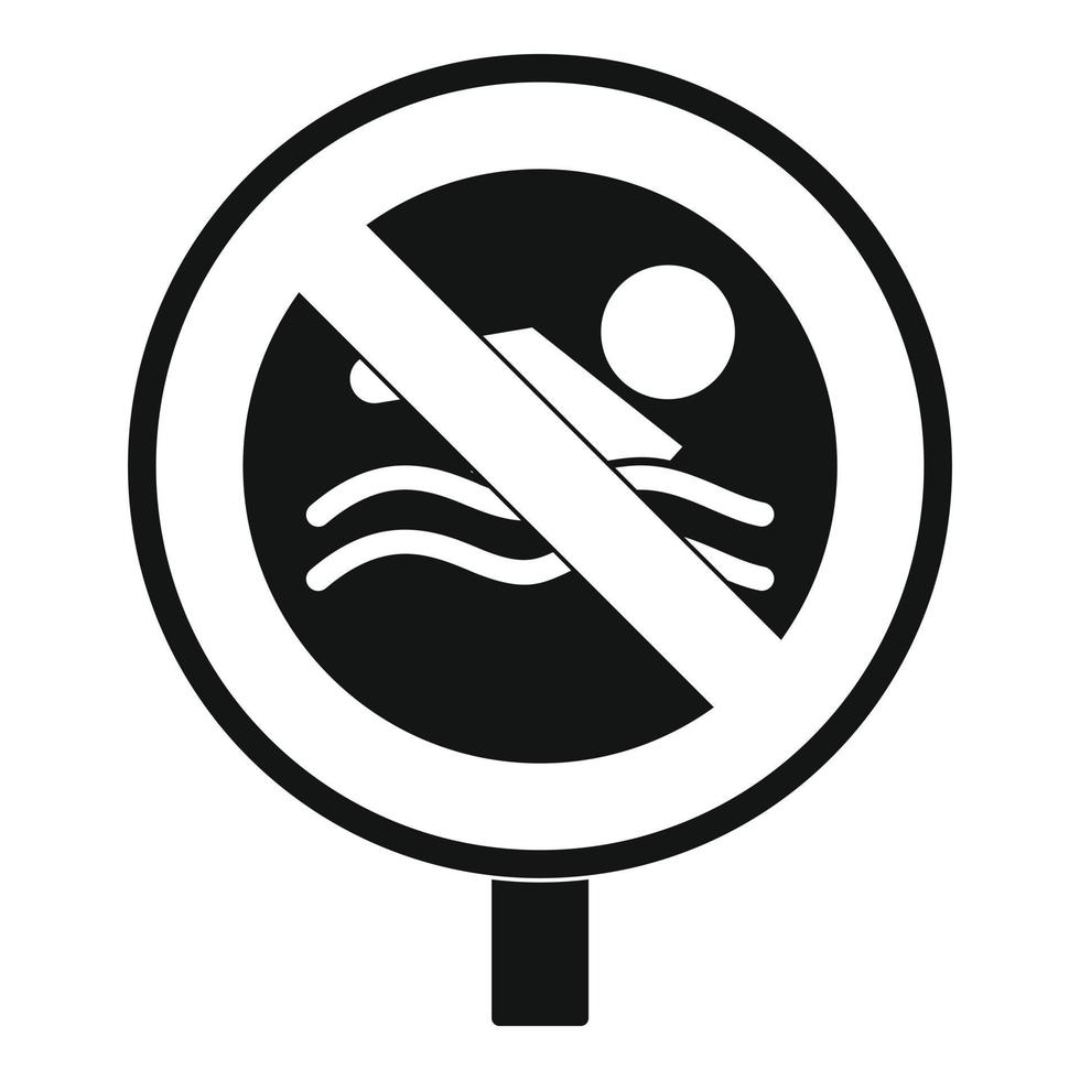 No swimming icon, simple style vector