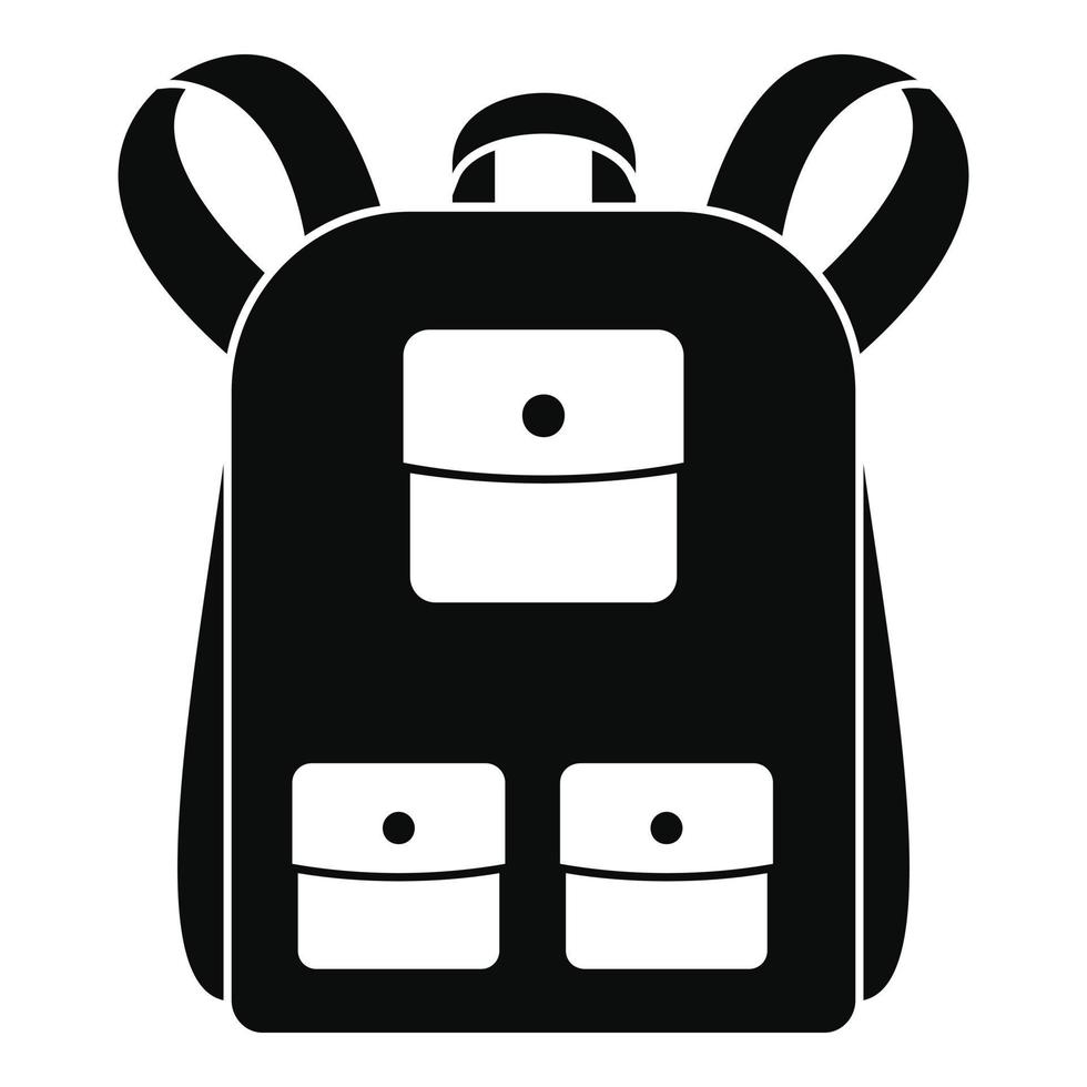 icono de mochila tradicional, estilo simple vector