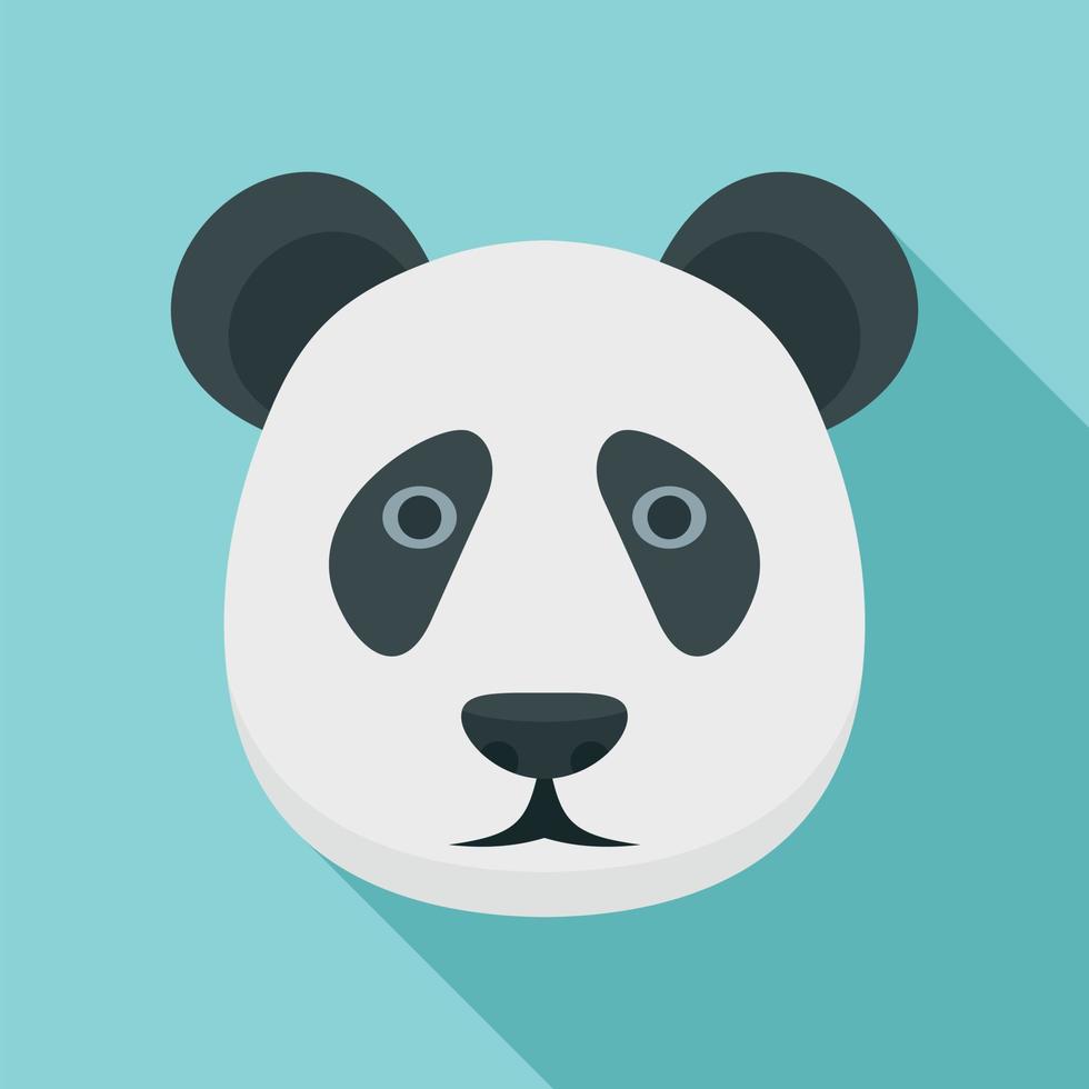 Panda head icon, flat style vector