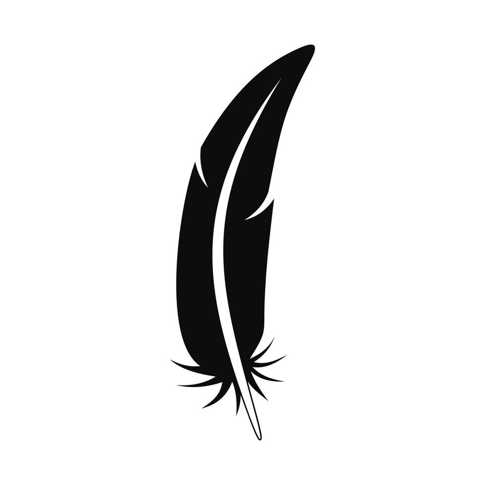 Print feather icon, simple style vector
