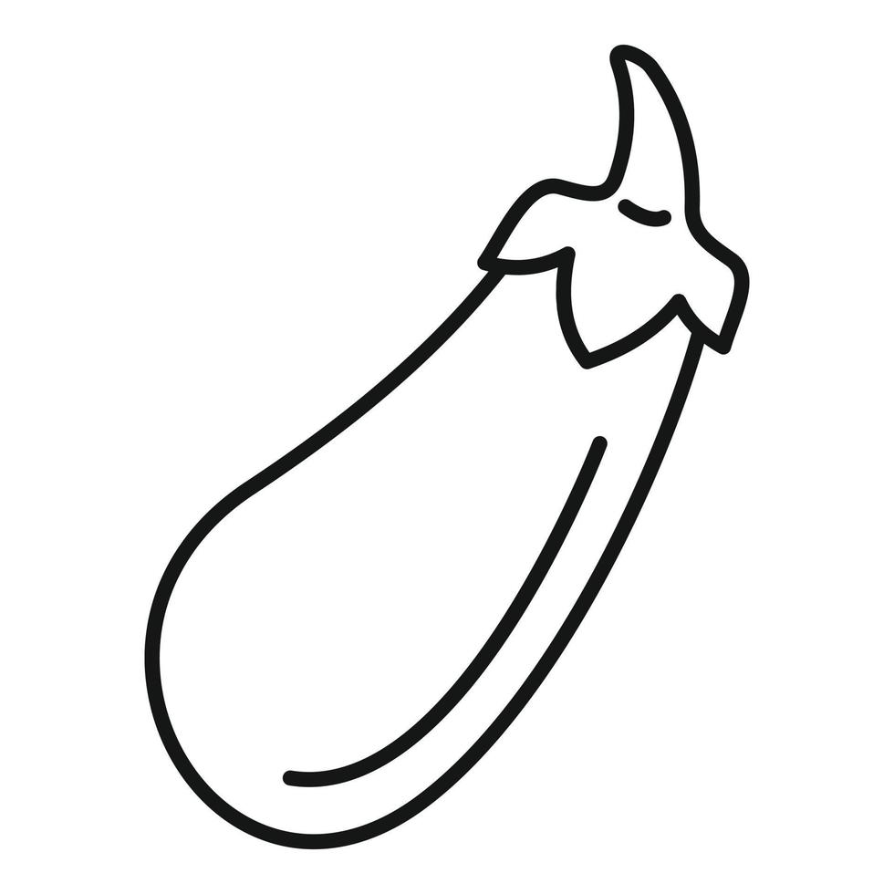 Eggplant icon, outline style vector