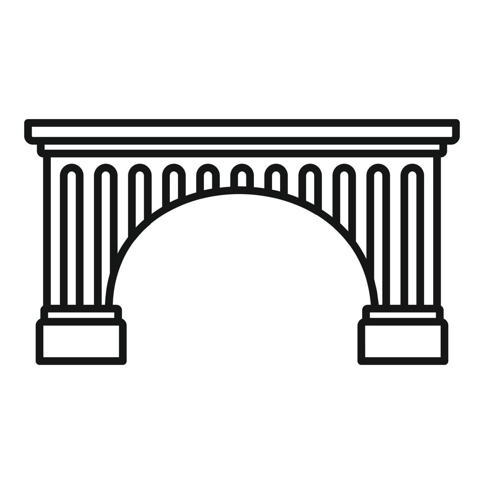 icono de puente antiguo, estilo de contorno vector