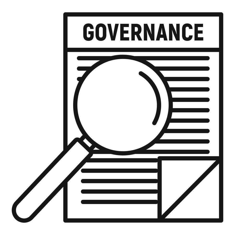 Governance paper icon, outline style vector
