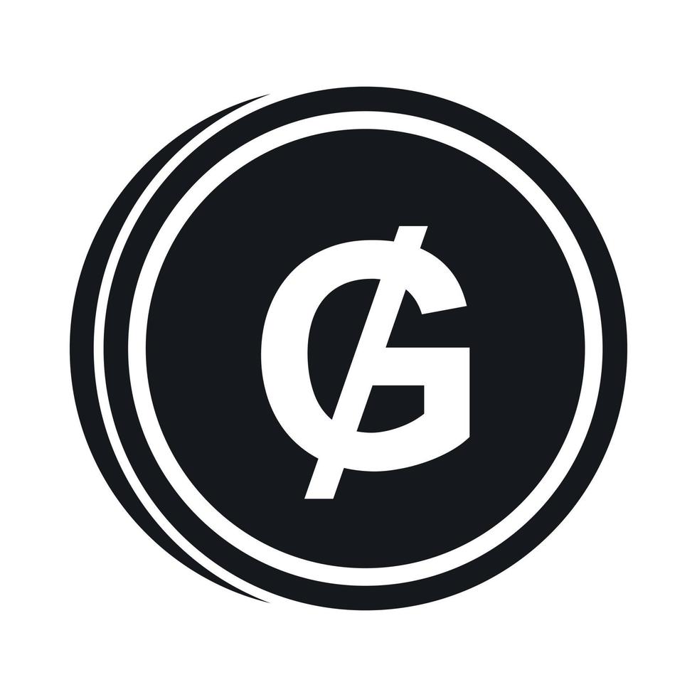 Coin guarani icon, simple style vector