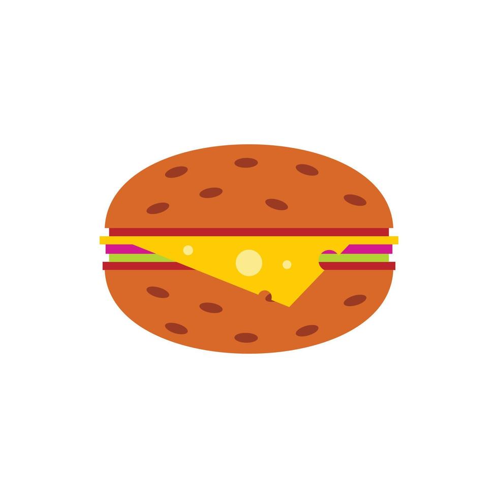 icono de hamburguesa en estilo plano vector