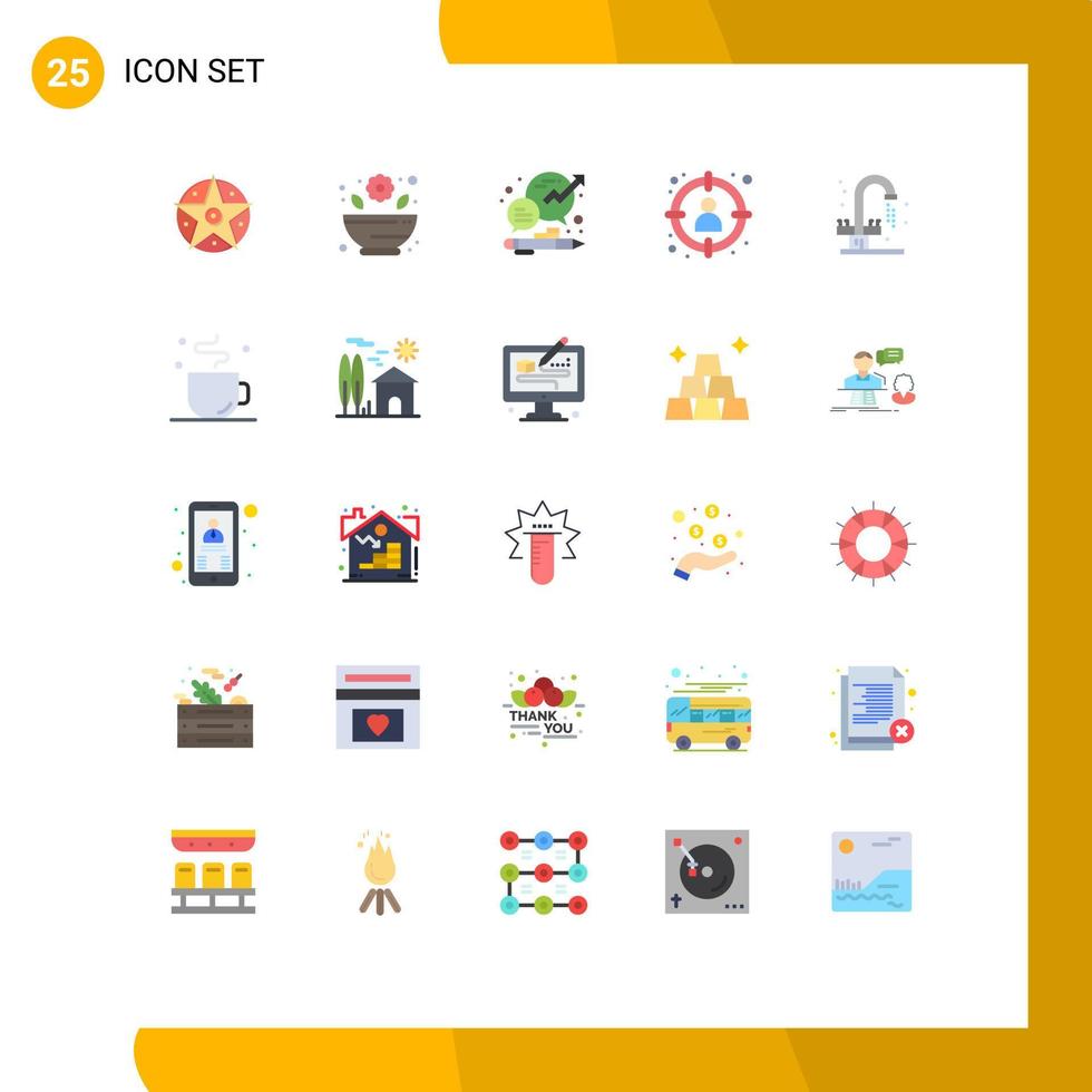 25 Universal Flat Colors Set for Web and Mobile Applications bathroom select chat hunting choose Editable Vector Design Elements