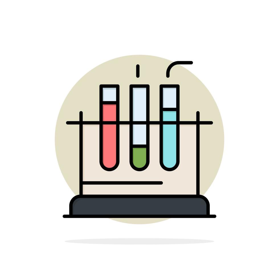 prueba de laboratorio de tubo icono de color plano de fondo de círculo abstracto médico vector