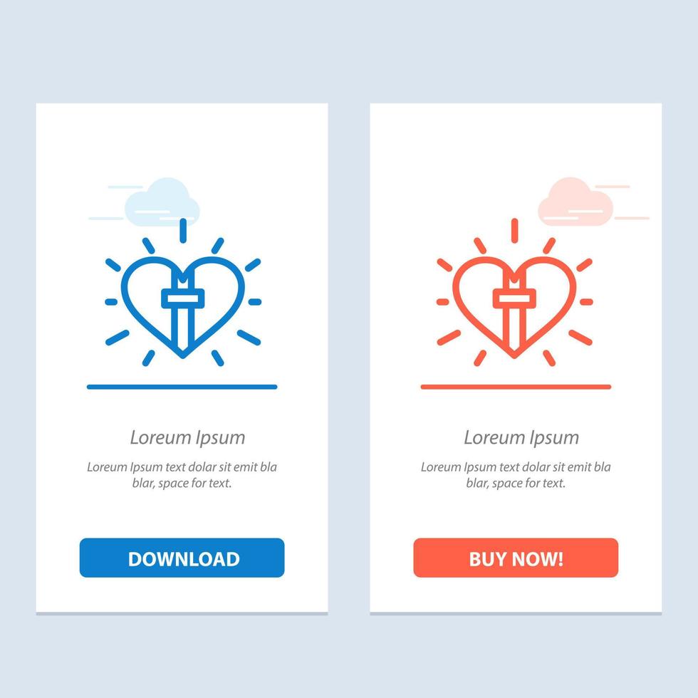 Love Heart Celebration Christian Easter  Blue and Red Download and Buy Now web Widget Card Template vector