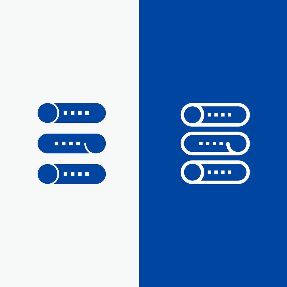 Setting Device Switch On Off Line and Glyph Solid icon Blue banner vector