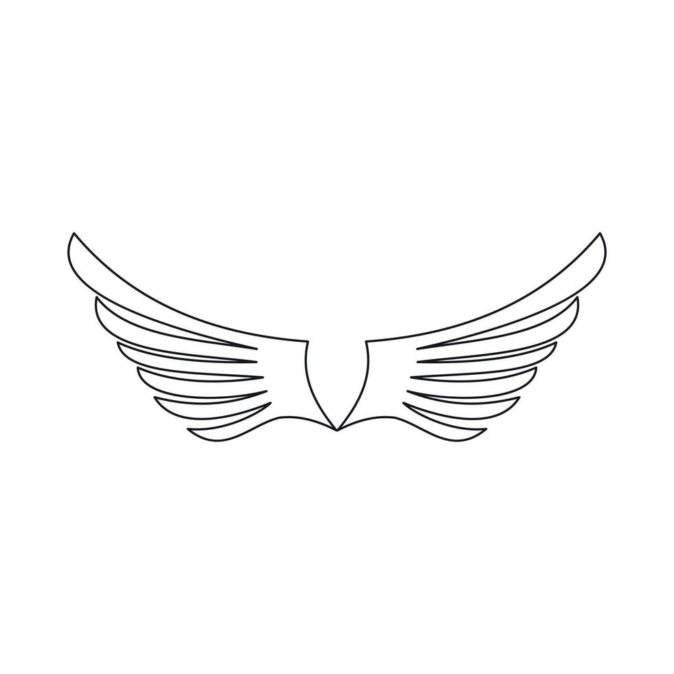 Wing icon, outline style vector