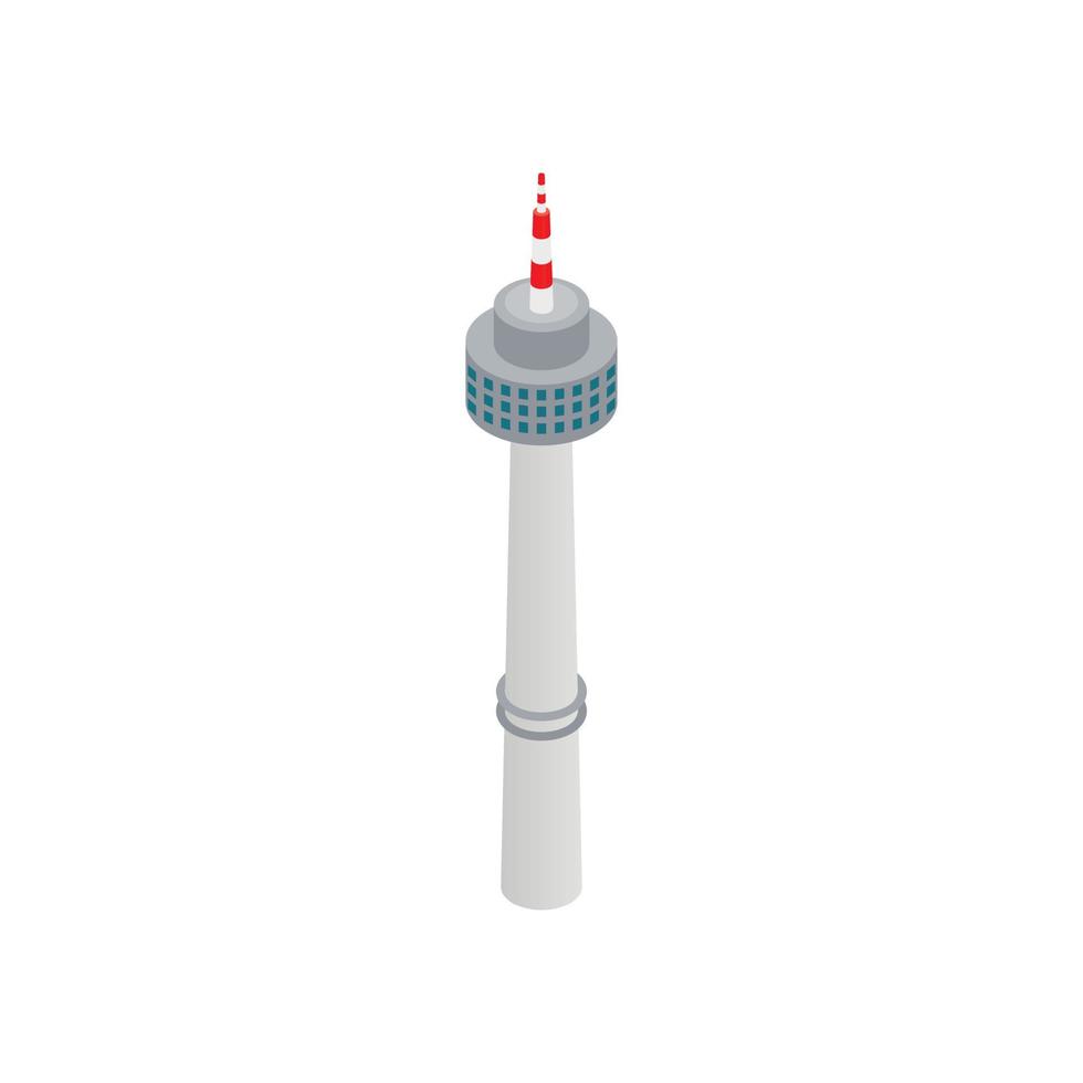 torre en icono de seúl, estilo 3d isométrico vector