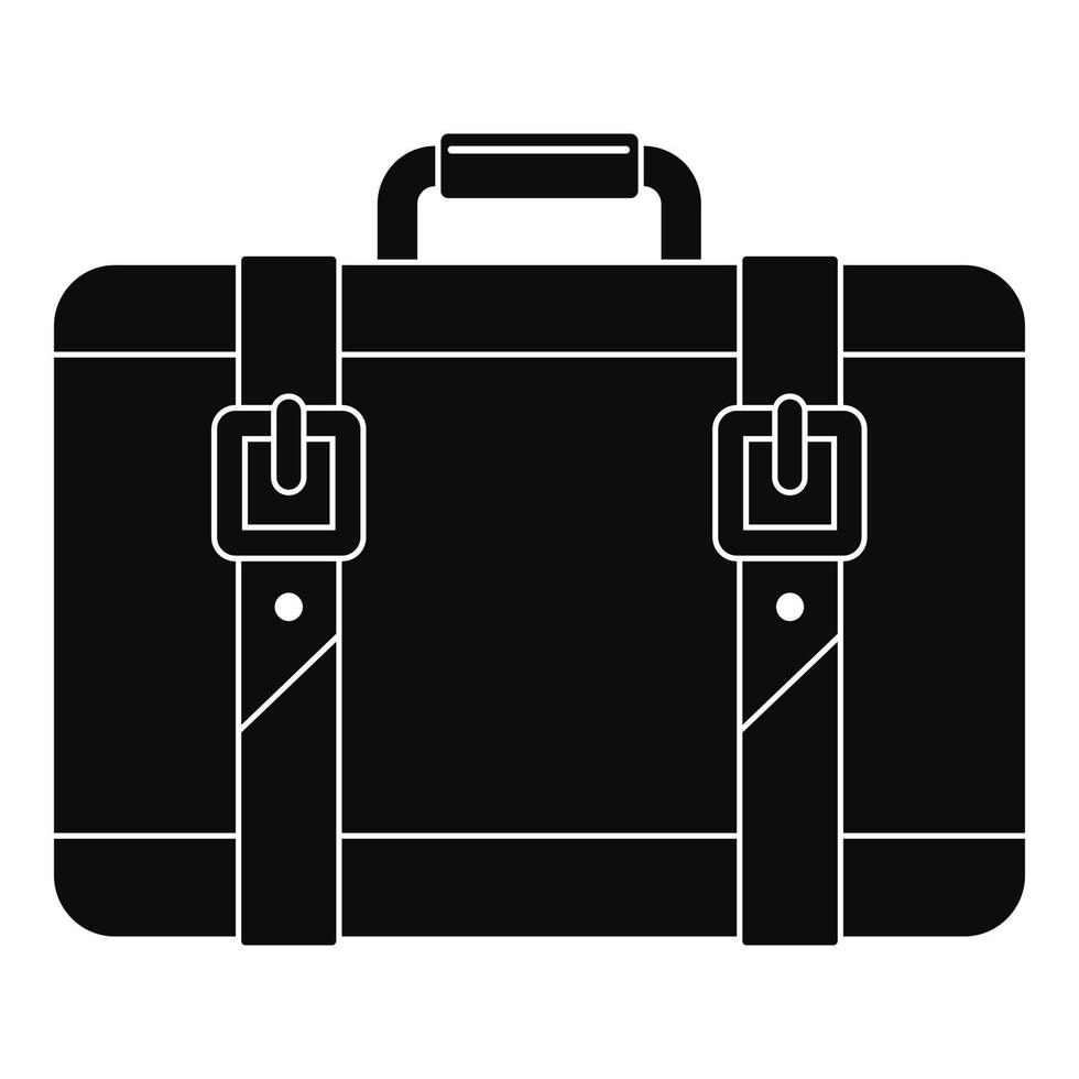 Trip leather bag icon, simple style vector