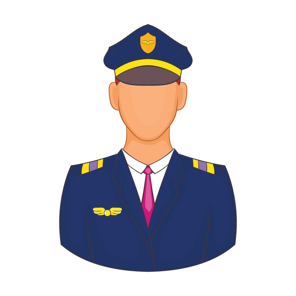 Pilot icon in cartoon style vector