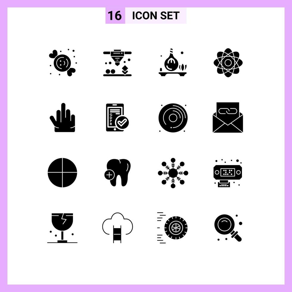 16 Creative Icons Modern Signs and Symbols of high five fingers oil laboratory biochemistry Editable Vector Design Elements