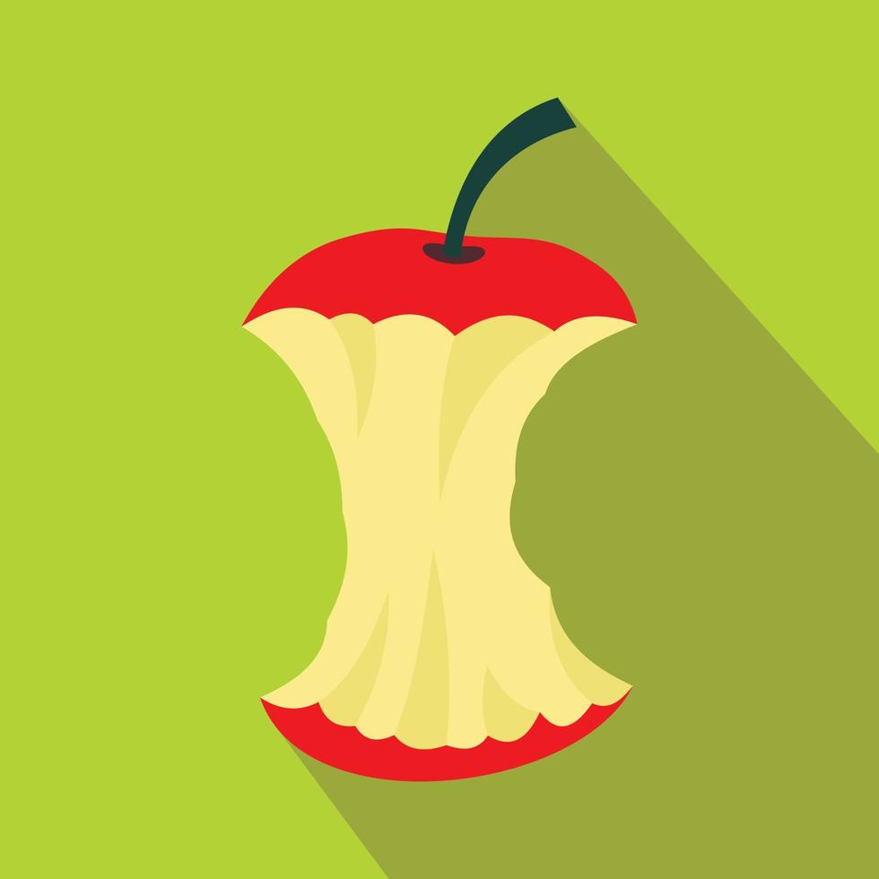 Apple core icon, flat style vector