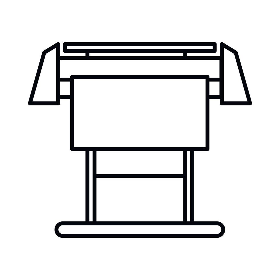 Large format inkjet printer icon, outline style vector