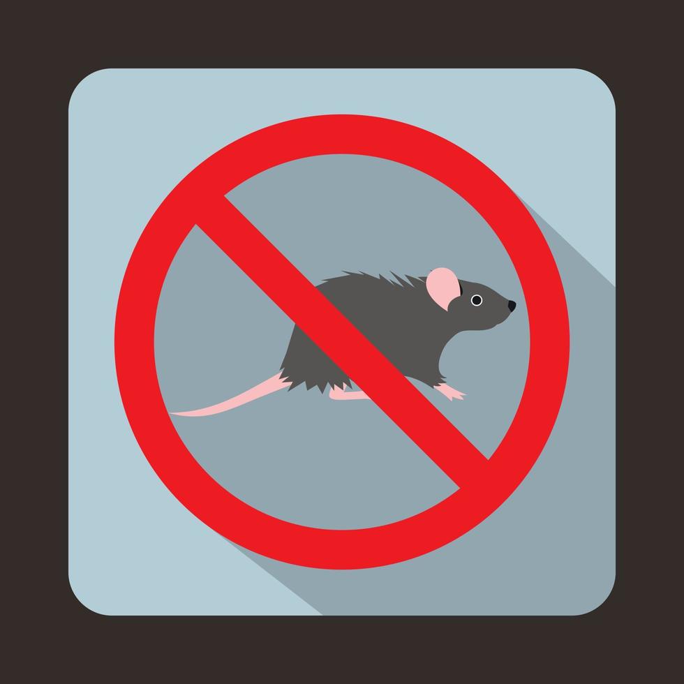 No rats sign icon, flat style vector