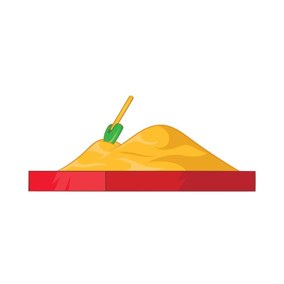 Children sandpit icon, cartoon style vector