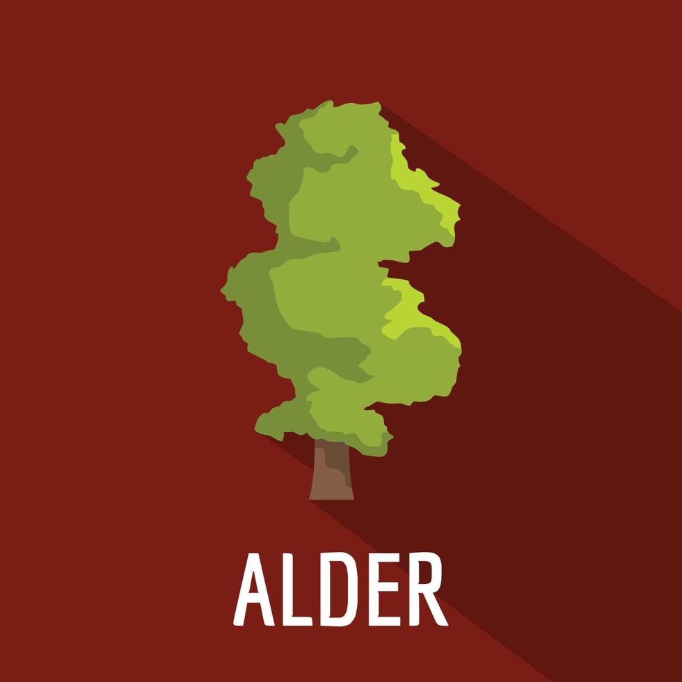 Alder tree icon, flat style vector