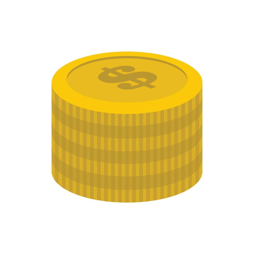Investment coin icon, flat style vector