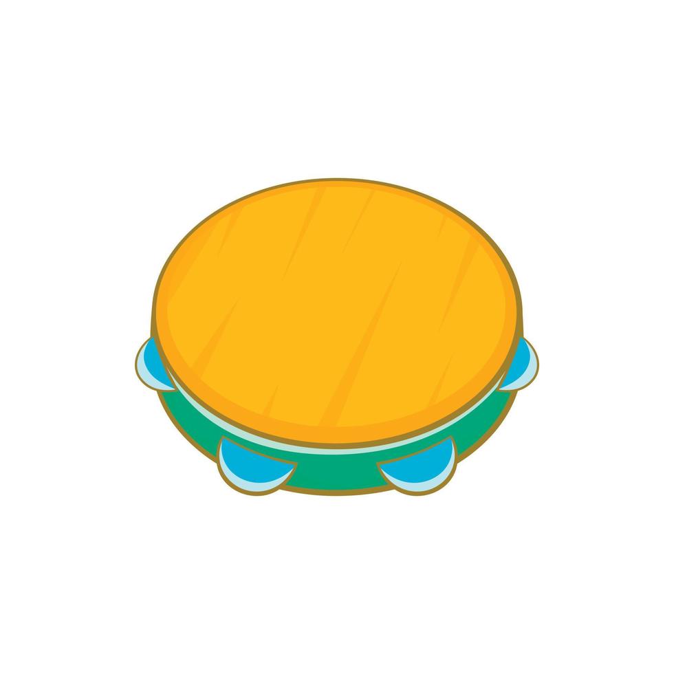 Tambourine icon, cartoon style vector