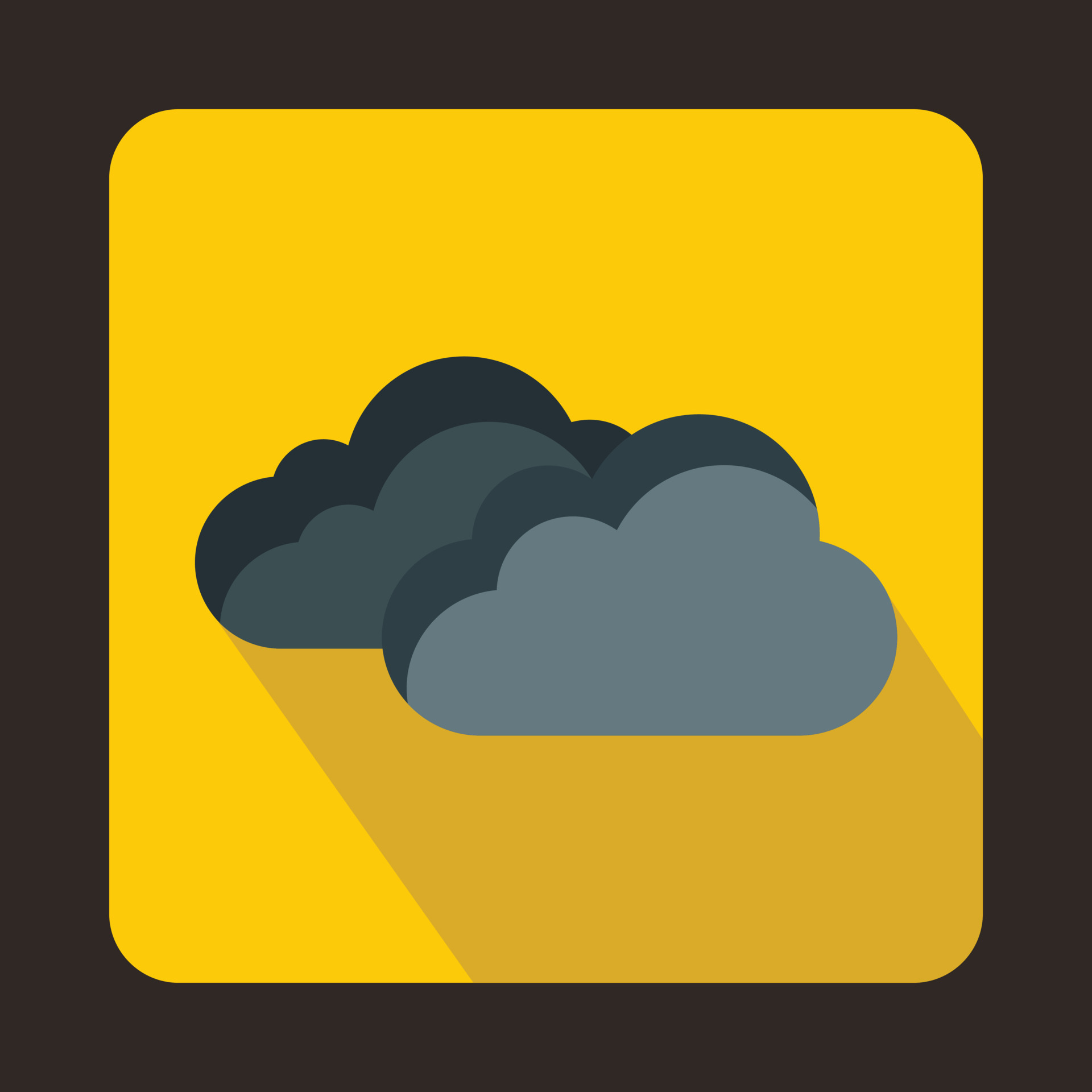 Gray clouds icon in flat style 14453071 Vector Art at Vecteezy