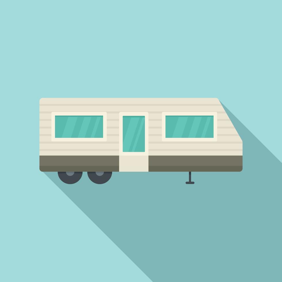 Trailer house icon, flat style vector