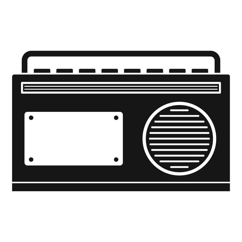 Old vintage radio icon, simple style vector