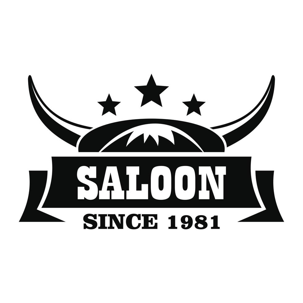 Old desert saloon logo, simple style vector