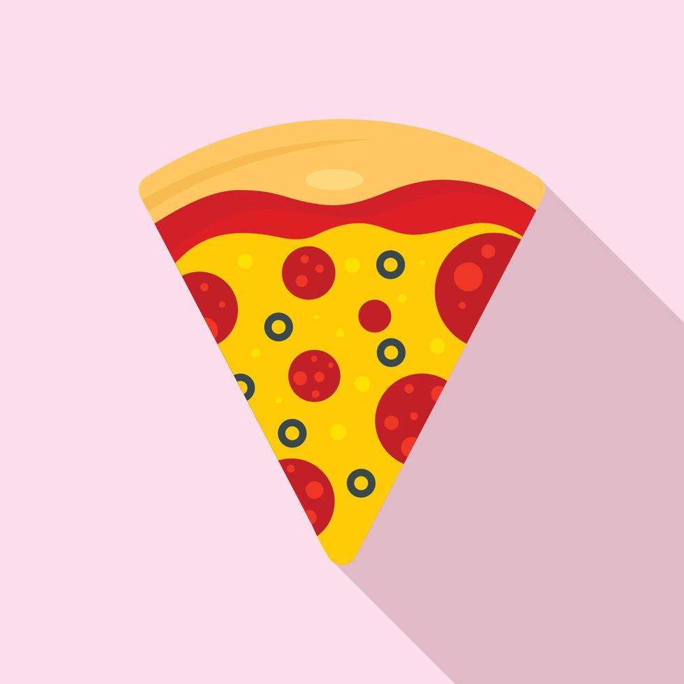 Fresh slice of pizza icon, flat style vector