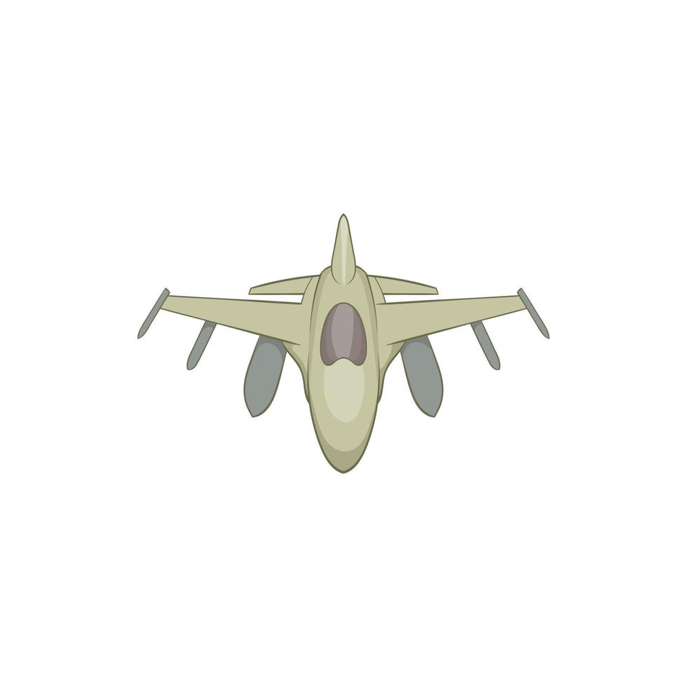 Military aircraft icon, cartoon style vector