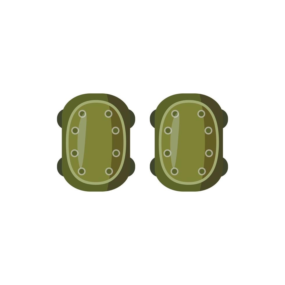 Military knee pads icon, cartoon style vector