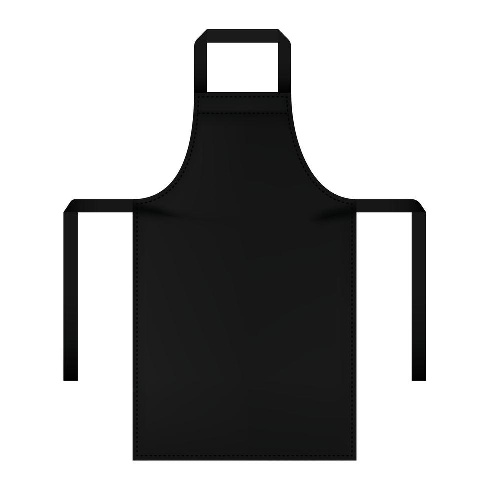 Black apron mockup, realistic style vector