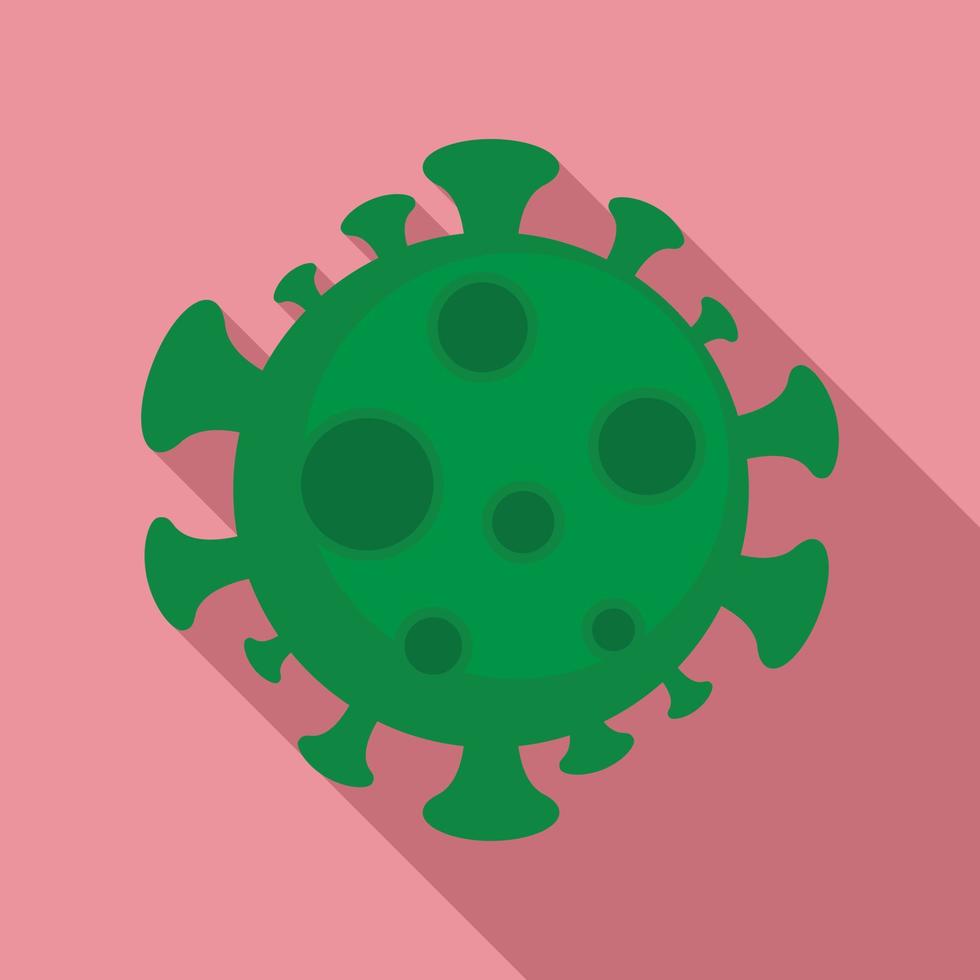 Zika virus microscope icon, flat style vector