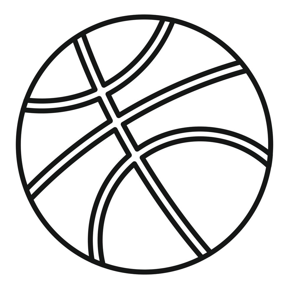 Basketball ball icon, outline style vector