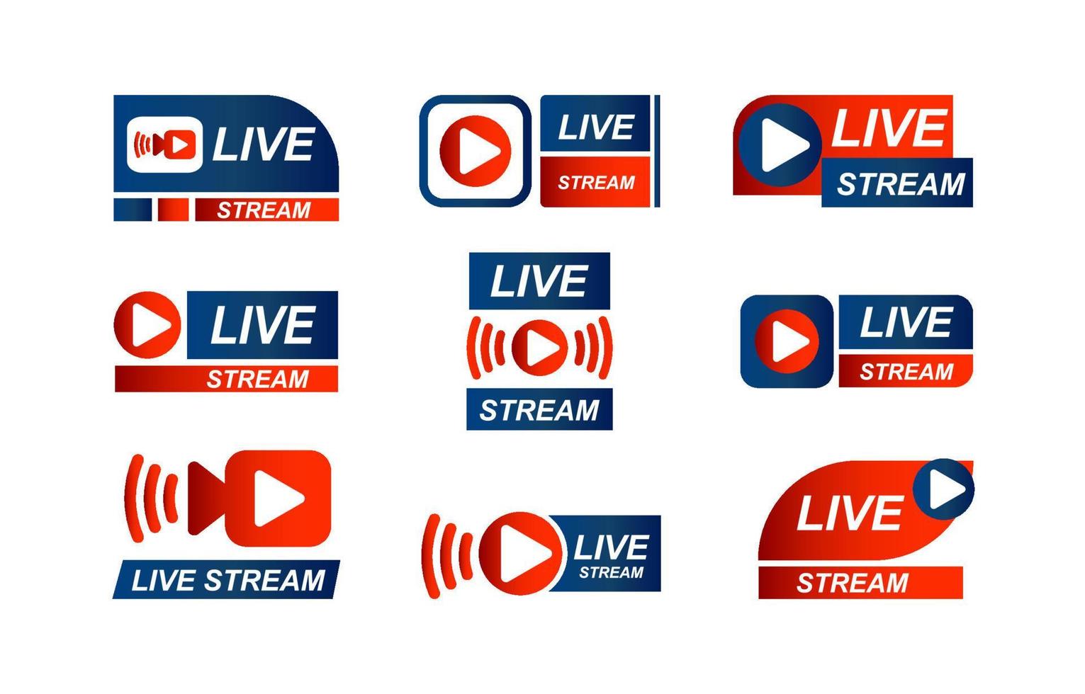 Live Stream Badges Collection vector