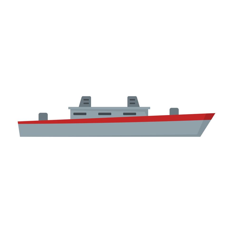 Ship military icon, flat style vector