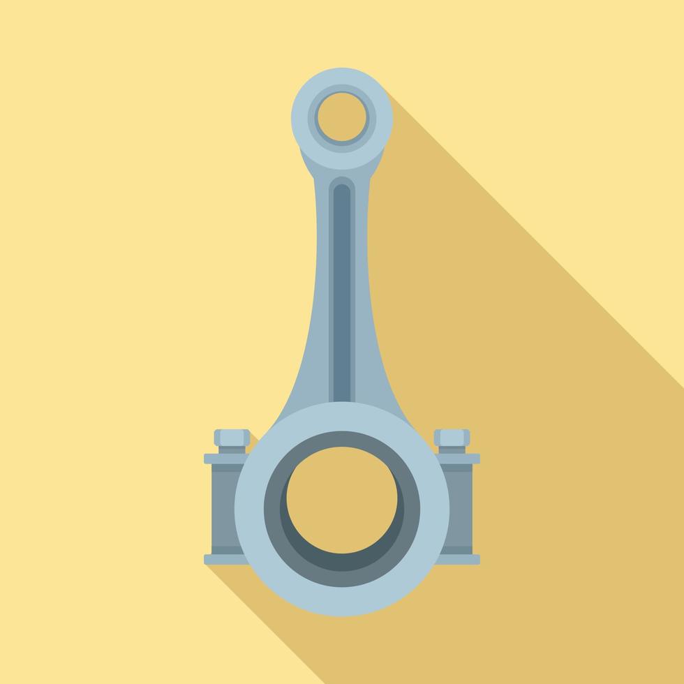 Piston connecting rod shaft icon, flat style vector