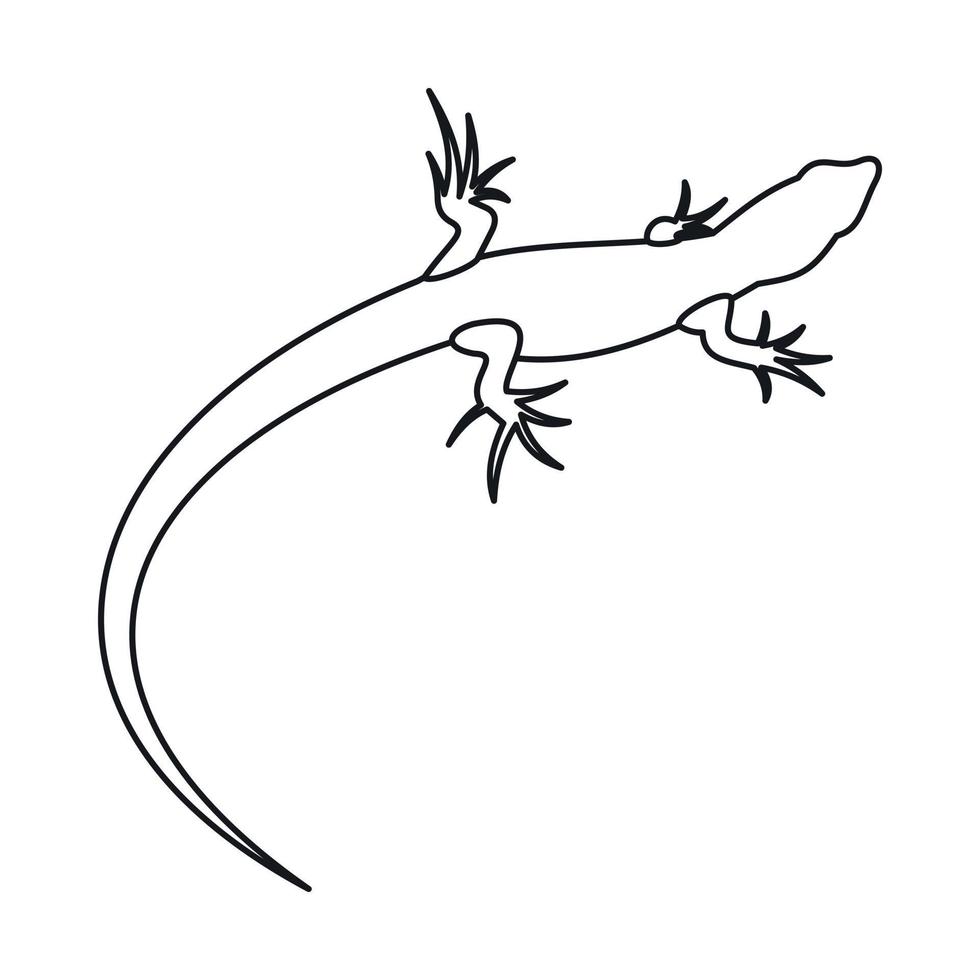 Lizard icon, outline style vector