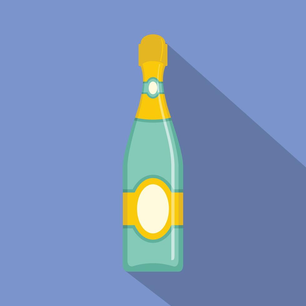 Dry champagne icon, flat style vector