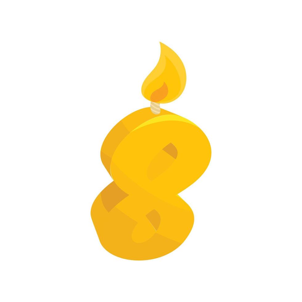 Birthday cake candle number eight icon vector