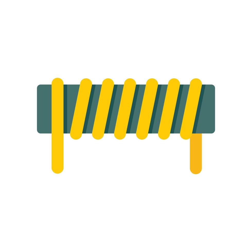Induction spring coil icon, flat style vector