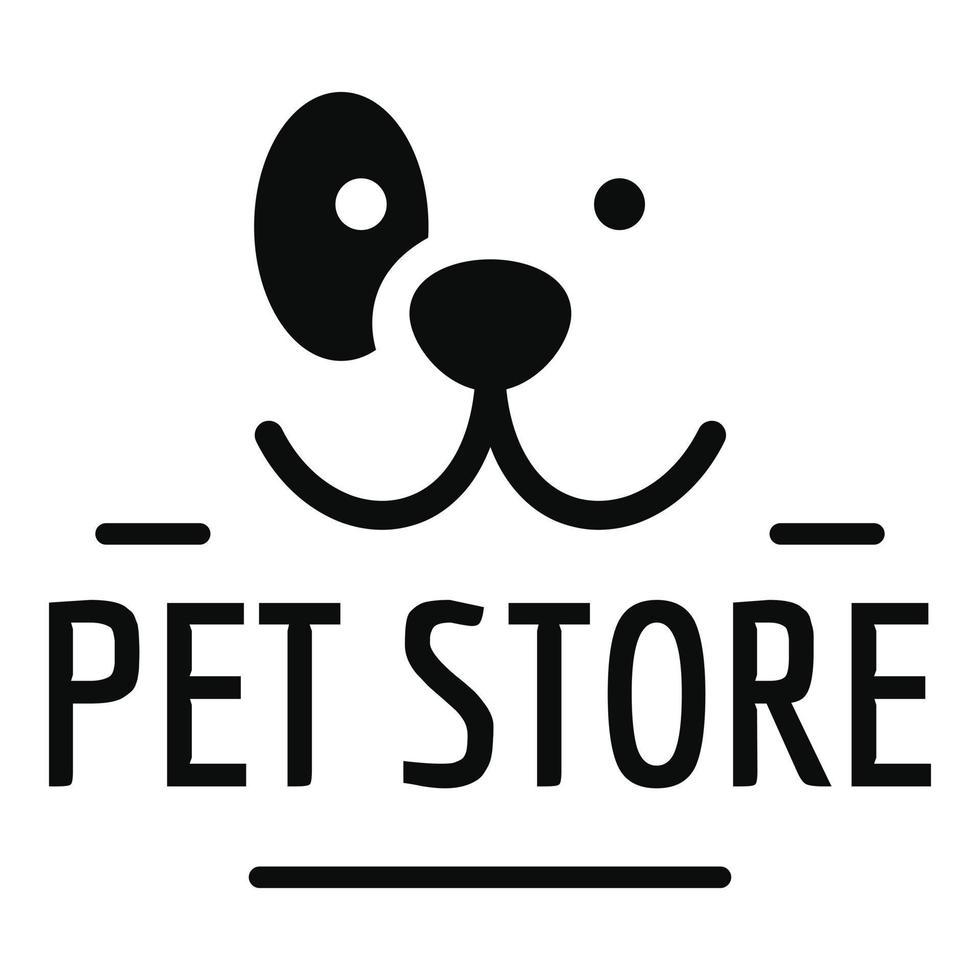 Dog pet store logo, simple style vector